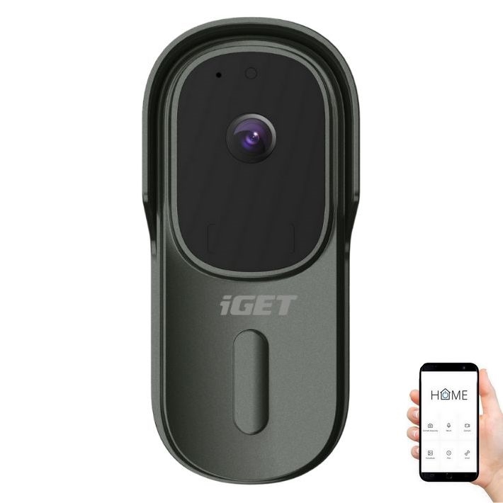 Video ovikello liiketunnistimella Full HD 1080p 5200 mAh IP65 Wi-Fi antrasiitti