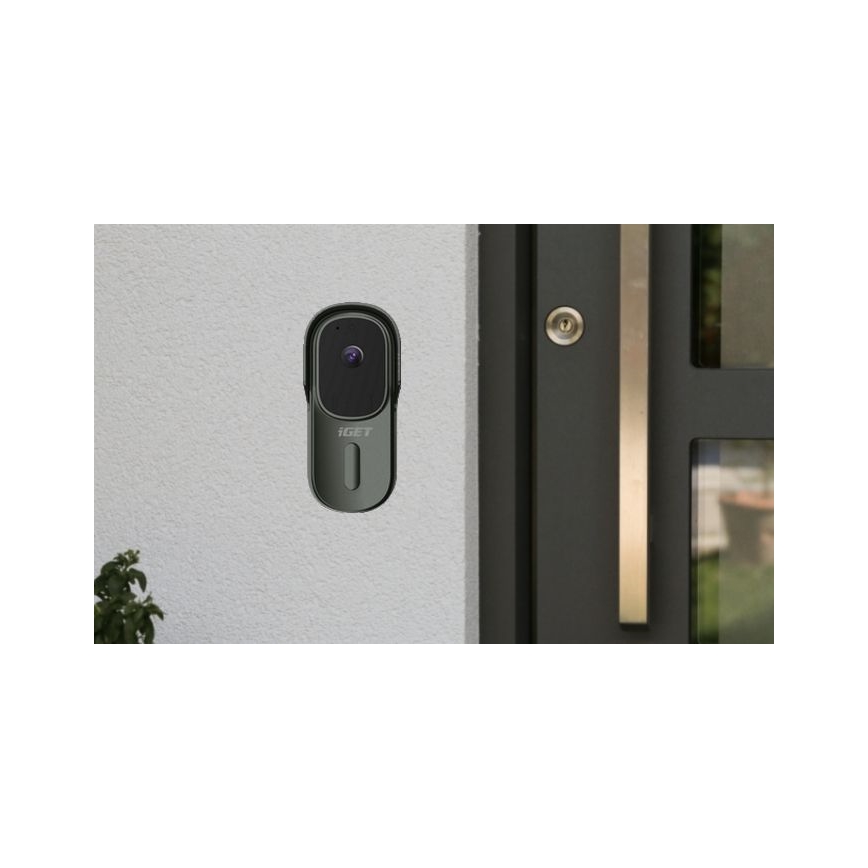 Video ovikello liiketunnistimella Full HD 1080p 5200 mAh IP65 Wi-Fi antrasiitti