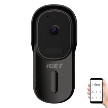Video ovikello liiketunnistimella Full HD 1080p 5200 mAh IP65 Wi-Fi musta