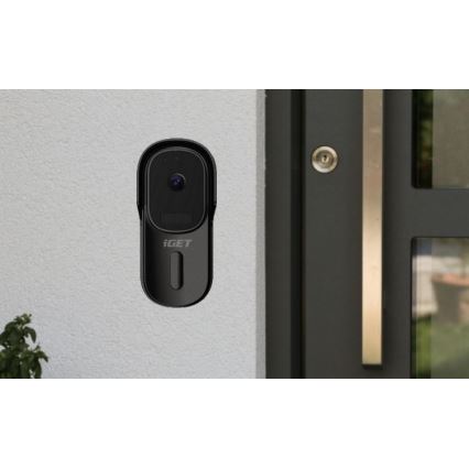 Video ovikello liiketunnistimella Full HD 1080p 5200 mAh IP65 Wi-Fi musta