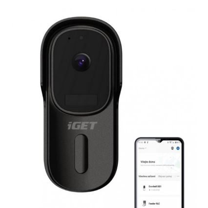 Video ovikello liiketunnistimella Full HD 1080p 5200 mAh IP65 Wi-Fi musta