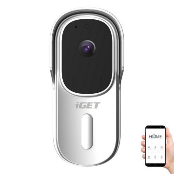 Video ovikello liiketunnistimella Full HD 1080p 5200 mAh IP65 Wi-Fi valkoinen
