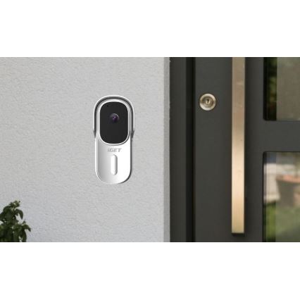 Video ovikello liiketunnistimella Full HD 1080p 5200 mAh IP65 Wi-Fi valkoinen