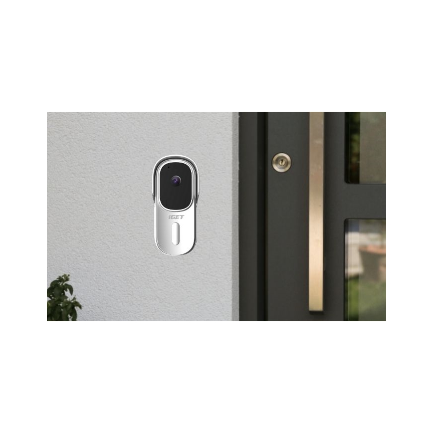 Video ovikello liiketunnistimella Full HD 1080p 5200 mAh IP65 Wi-Fi valkoinen