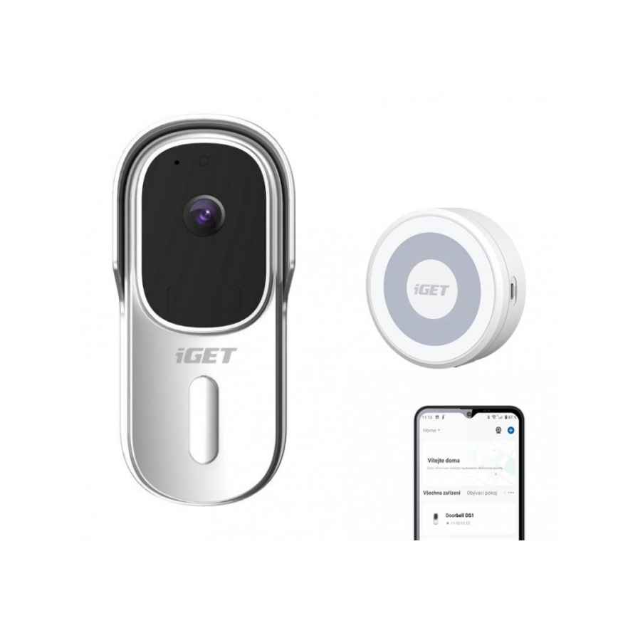 Video ovikello liiketunnistimella Full HD 1080p IP65 Wi-Fi valkoinen + speaker