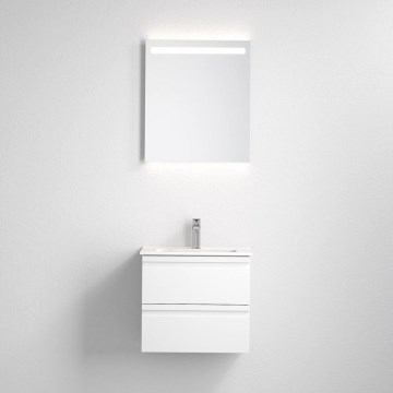 VIGO-kylpyhuonekaappi pesualtaalla + LED-seinäpeili taustavalolla LED/10W/230V IP44 valkoinen