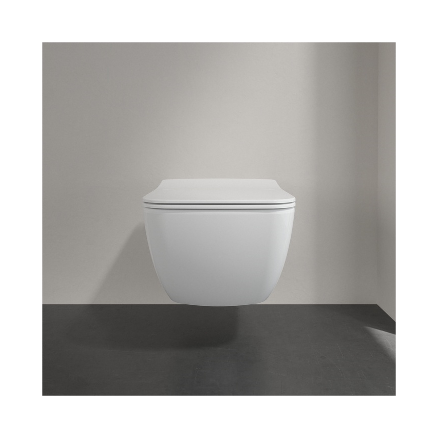 Villeroy & Boch 4611RLR1 - Seinälle asennettava WC-istuin SoftClose-istuinkannella VENTICELLO keramiikka/valkoinen