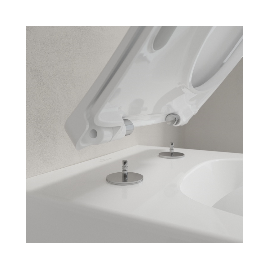 Villeroy & Boch 4611RLR1 - Seinälle asennettava WC-istuin SoftClose-istuinkannella VENTICELLO keramiikka/valkoinen