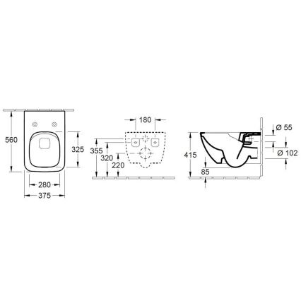 Villeroy & Boch 4611RS01 - VENTICELLO seinään kiinnitettävä WC-istuin SoftClose-istuinkannella, keraaminen/valkoinen