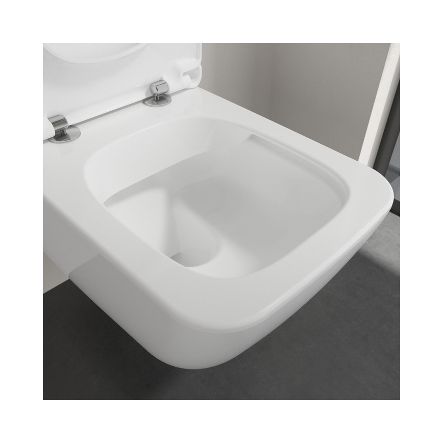 Villeroy & Boch 4611RSR1 - Seinään kiinnitettävä WC-istuin, pehmeästi sulkeutuva SoftClose-kansi, VENTICELLO, keramiikka/valkoinen