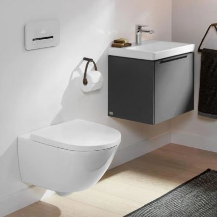 Villeroy & Boch 4670TSR1 - Seinään asennettava WC-istuin SoftClose-kannella SUBWAY 3.0 keramiikka/valkoinen