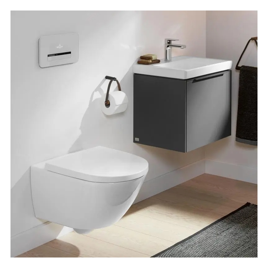 Villeroy & Boch 4670TSR1 - Seinään asennettava WC-istuin SoftClose-kannella SUBWAY 3.0 keramiikka/valkoinen