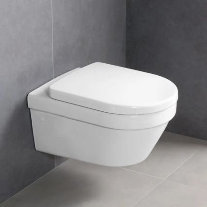 Villeroy & Boch 4694HRR1 - Seinään asennettava WC-istuin SoftClose-istuinkannella ARCHITECTURA keramiikka/valkoinen