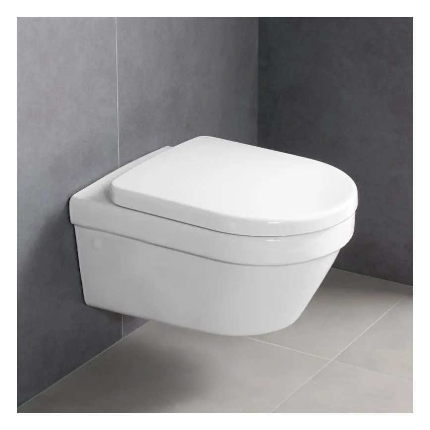 Villeroy & Boch 4694HRR1 - Seinään asennettava WC-istuin SoftClose-istuinkannella ARCHITECTURA keramiikka/valkoinen