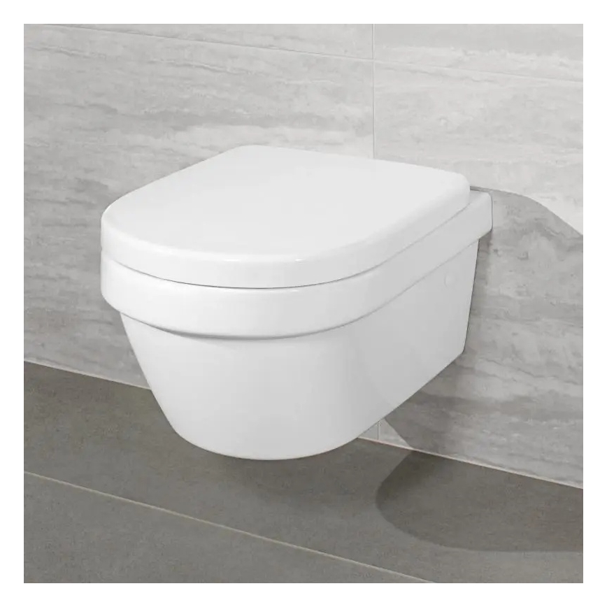 Villeroy & Boch 4694HRR1 - Seinään asennettava WC-istuin SoftClose-istuinkannella ARCHITECTURA keramiikka/valkoinen
