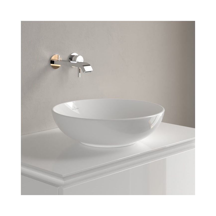 Villeroy & Boch 4A460001 - LOOP&FRIENDS tason päälle asennettava pesuallas halkaisija 42 cm keramiikka/valkoinen