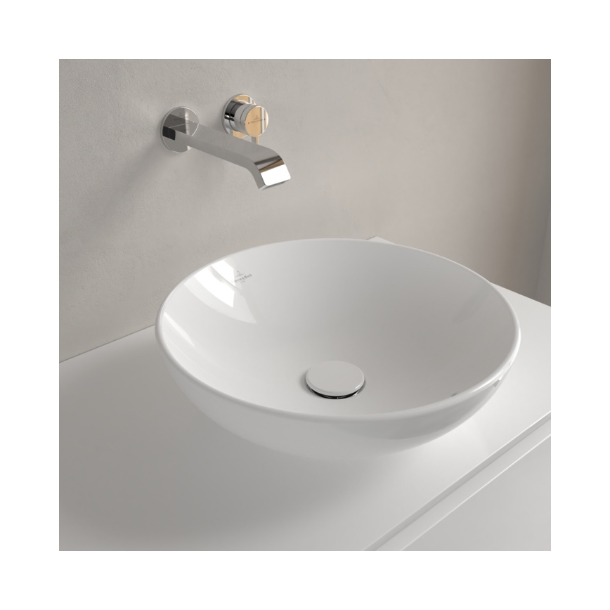 Villeroy & Boch 4A460001 - LOOP&FRIENDS tason päälle asennettava pesuallas halkaisija 42 cm keramiikka/valkoinen