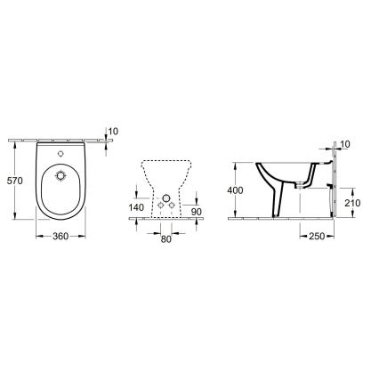 Villeroy & Boch 54610001 - Lattiabidee O.NOVO 57x36 cm keramiikka/valkoinen
