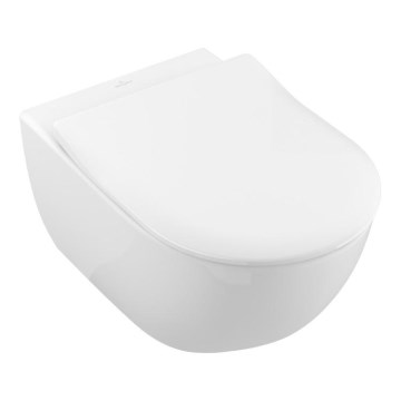 Villeroy & Boch 5614R201 - Seinään asennettava WC-istuin SoftClose-istuinkannella SUBWAY 2.0 keraaminen/valkoinen