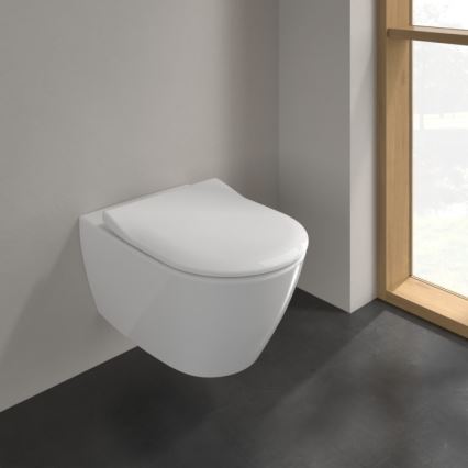 Villeroy & Boch 5614R201 - Seinään asennettava WC-istuin SoftClose-istuinkannella SUBWAY 2.0 keraaminen/valkoinen