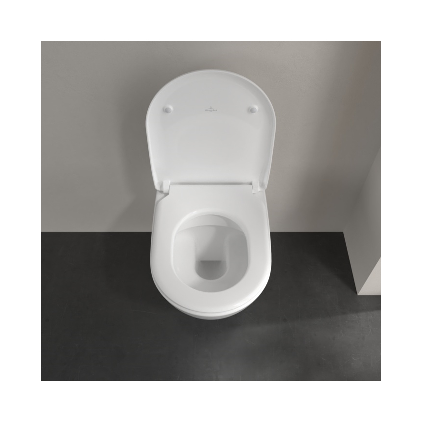 Villeroy & Boch 5614R201 - Seinään asennettava WC-istuin SoftClose-istuinkannella SUBWAY 2.0 keraaminen/valkoinen