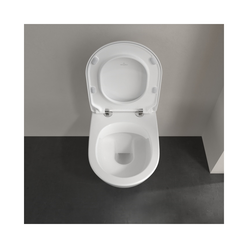 Villeroy & Boch 5614R201 - Seinään asennettava WC-istuin SoftClose-istuinkannella SUBWAY 2.0 keraaminen/valkoinen