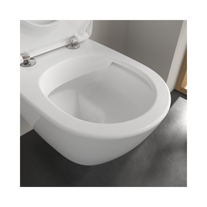 Villeroy & Boch 5614R201 - Seinään asennettava WC-istuin SoftClose-istuinkannella SUBWAY 2.0 keraaminen/valkoinen