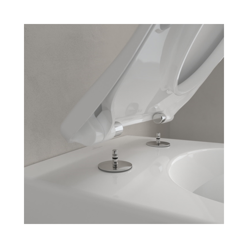 Villeroy & Boch 5614R201 - Seinään asennettava WC-istuin SoftClose-istuinkannella SUBWAY 2.0 keraaminen/valkoinen
