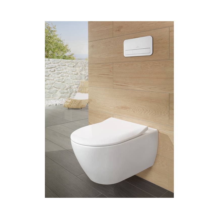Villeroy & Boch 5614R201 - Seinään asennettava WC-istuin SoftClose-istuinkannella SUBWAY 2.0 keraaminen/valkoinen
