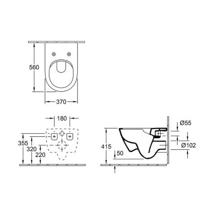 Villeroy & Boch 5614R201 - Seinään asennettava WC-istuin SoftClose-istuinkannella SUBWAY 2.0 keraaminen/valkoinen