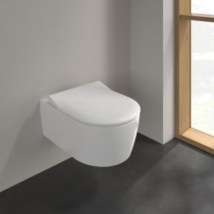 Villeroy & Boch 5656RSR1 - Seinään kiinnitettävä WC-istuin SoftClose AVENTO -istuimella, keramiikka/valkoinen