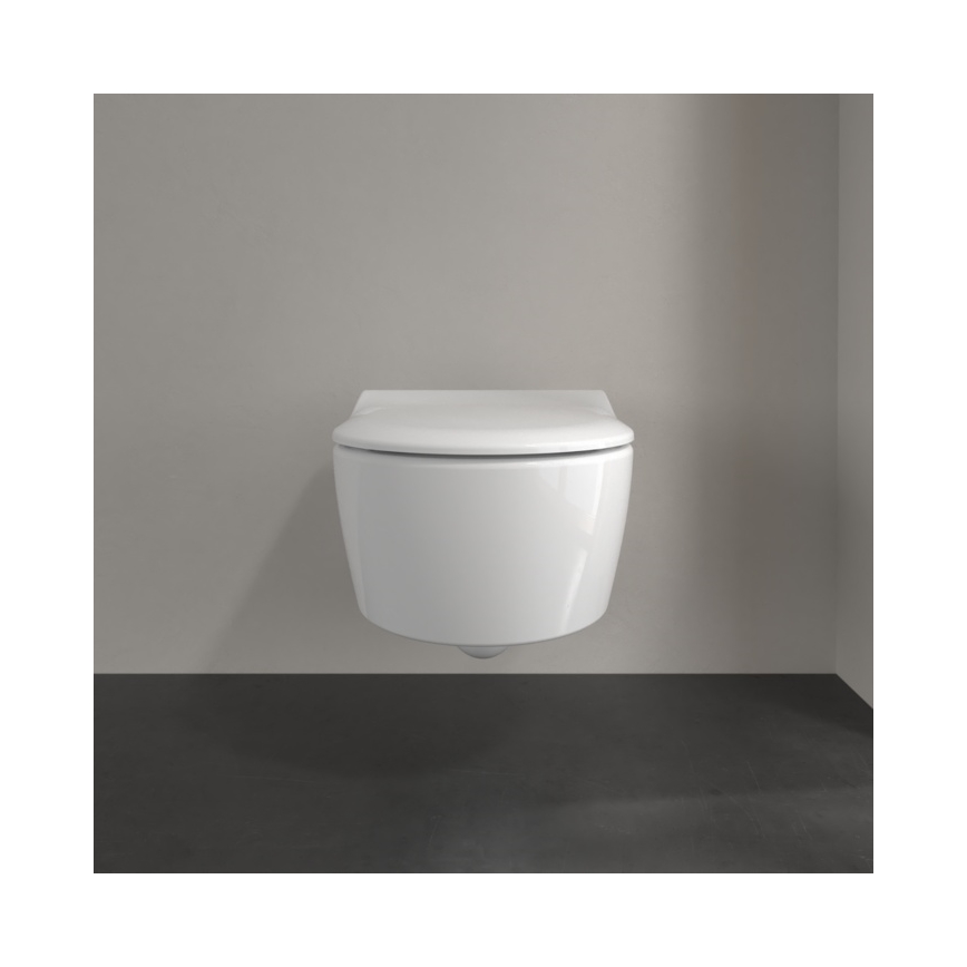 Villeroy & Boch 5656RSR1 - Seinään kiinnitettävä WC-istuin SoftClose AVENTO -istuimella, keramiikka/valkoinen