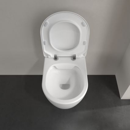 Villeroy & Boch 5656RSR1 - Seinään kiinnitettävä WC-istuin SoftClose AVENTO -istuimella, keramiikka/valkoinen