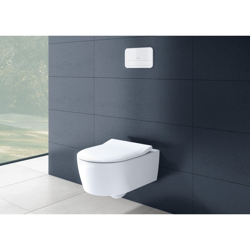 Villeroy & Boch 5656RSR1 - Seinään kiinnitettävä WC-istuin SoftClose AVENTO -istuimella, keramiikka/valkoinen