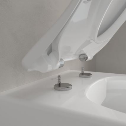 Villeroy & Boch 5656RSR1 - Seinään kiinnitettävä WC-istuin SoftClose AVENTO -istuimella, keramiikka/valkoinen