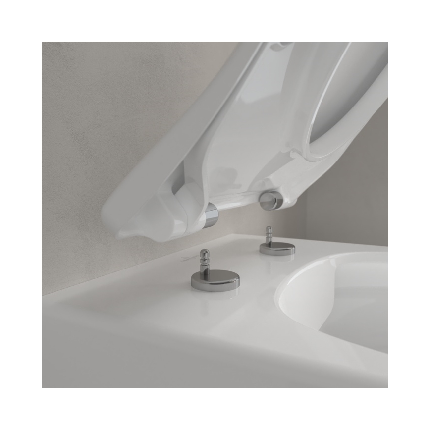 Villeroy & Boch 5656RSR1 - Seinään kiinnitettävä WC-istuin SoftClose AVENTO -istuimella, keramiikka/valkoinen