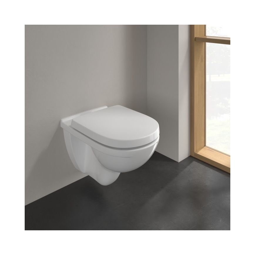 Villeroy & Boch 5660H101 - O.NOVO seinään asennettava WC-istuin kannella keraaminen/valkoinen