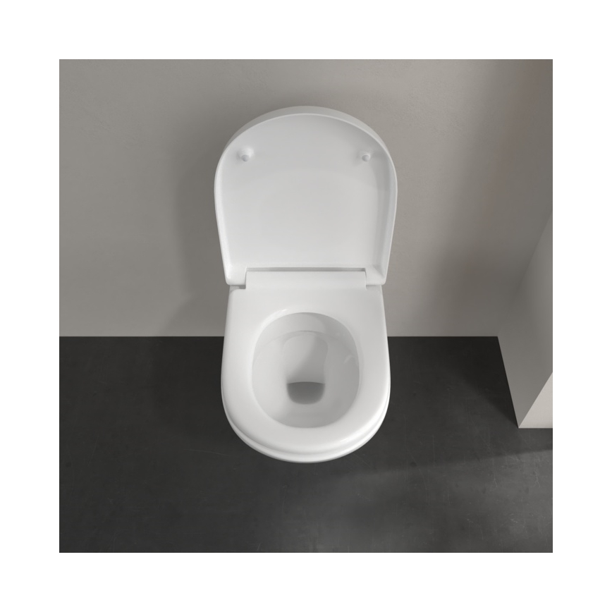 Villeroy & Boch 5660H101 - O.NOVO seinään asennettava WC-istuin kannella keraaminen/valkoinen