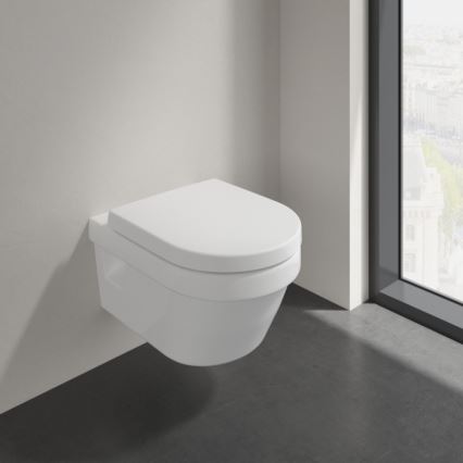 Villeroy & Boch 5684HR01 - Seinään asennettava WC-istuin SoftClose-istuinkannella ARCHITECTURA keramiikka/valkoinen