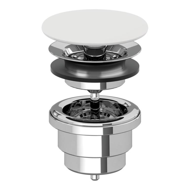 Villeroy & Boch 680800RW - Pesualtaan pohjaventtiili valkoinen/kiiltävä kromi