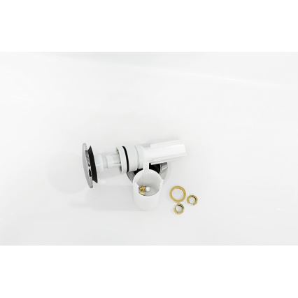 Villeroy & Boch 92198800 - Pesualtaan sifoni PUSHOPEN, kiiltävä kromi/valkoinen