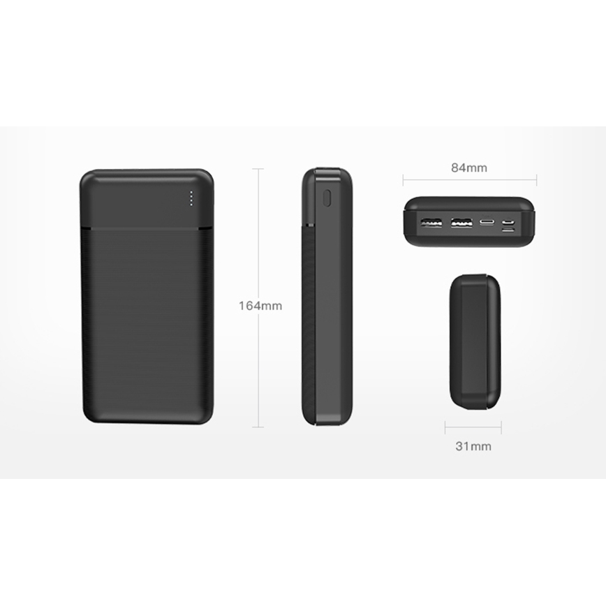 Virtapankki 30000 mAh 3,7V musta
