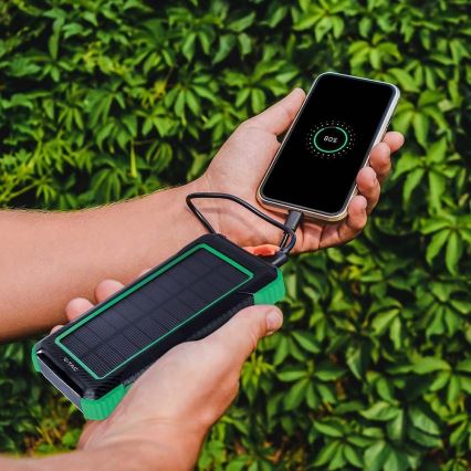 Virtapankki aurinkokenno Power Delivery 10000mAh/10W/5V musta