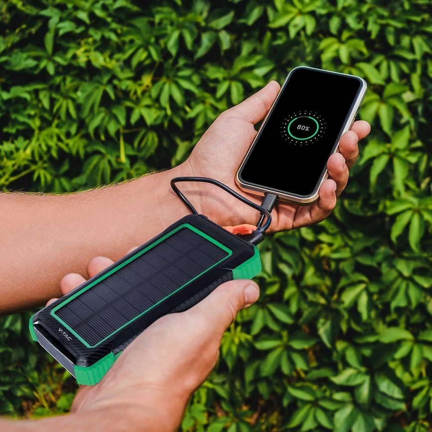 Virtapankki aurinkokenno Power Delivery 10000mAh/10W/5V musta