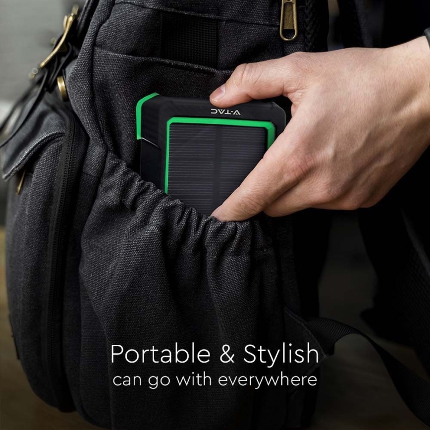 Virtapankki aurinkokenno Power Delivery 10000mAh/10W/5V musta