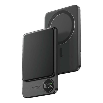 Virtapankki näytöllä magneettinen Power Delivery 5000mAh/20W/5V musta