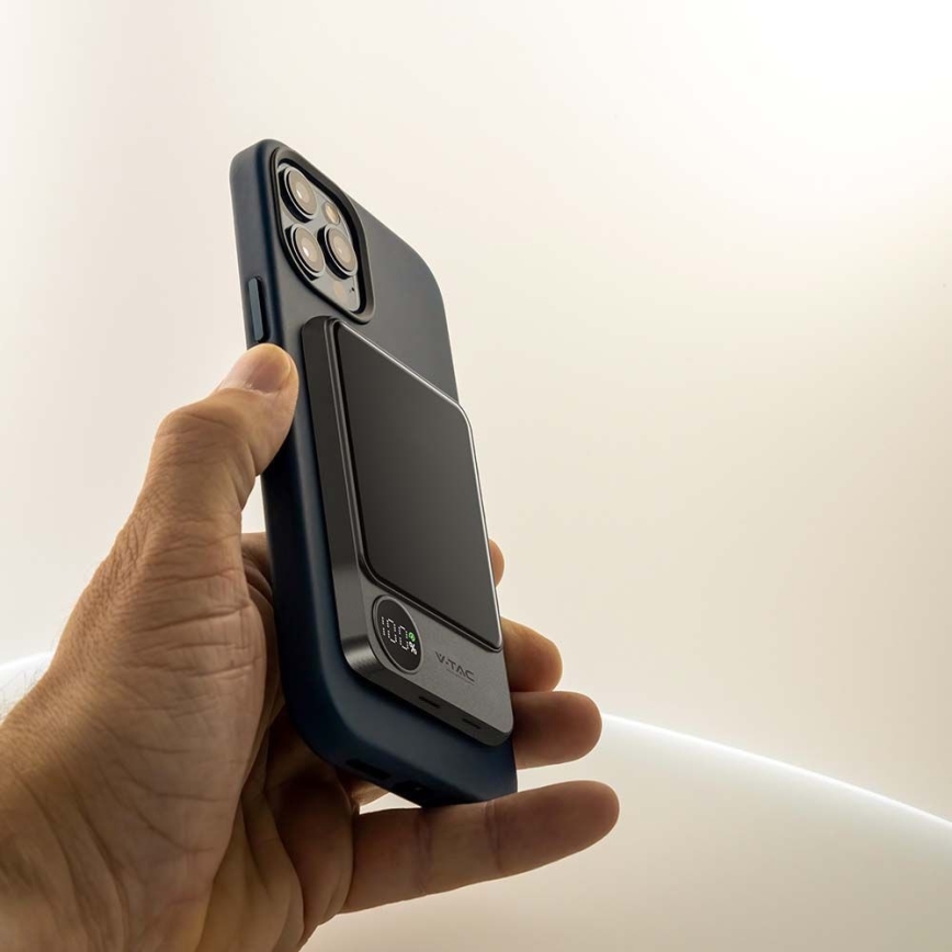 Virtapankki näytöllä magneettinen Power Delivery 5000mAh/20W/5V musta