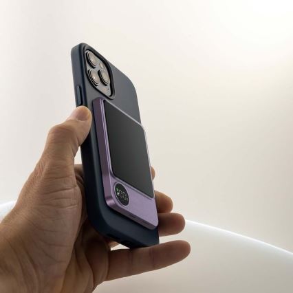 Virtapankki näytöllä magneettinen Power Delivery 5000mAh/20W/5V violetti