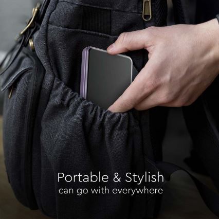 Virtapankki näytöllä magneettinen Power Delivery 5000mAh/20W/5V violetti