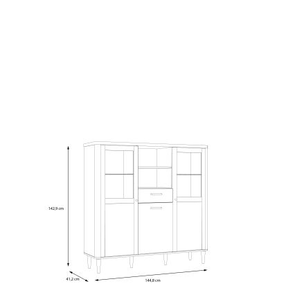 Vitriinikaappi VIRO ruskea/beige